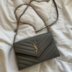 YSL Grey Wallet on Chain